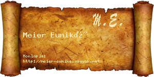 Meier Euniké névjegykártya